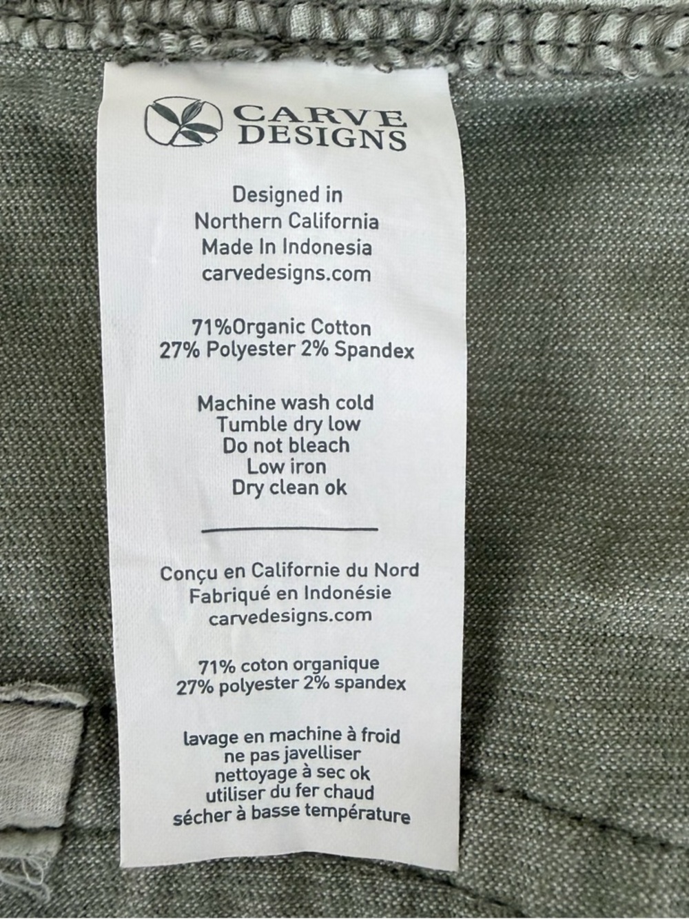 Carve Designs Olive Green Frayed Hem Denim Shorts - Picture 10 of 10